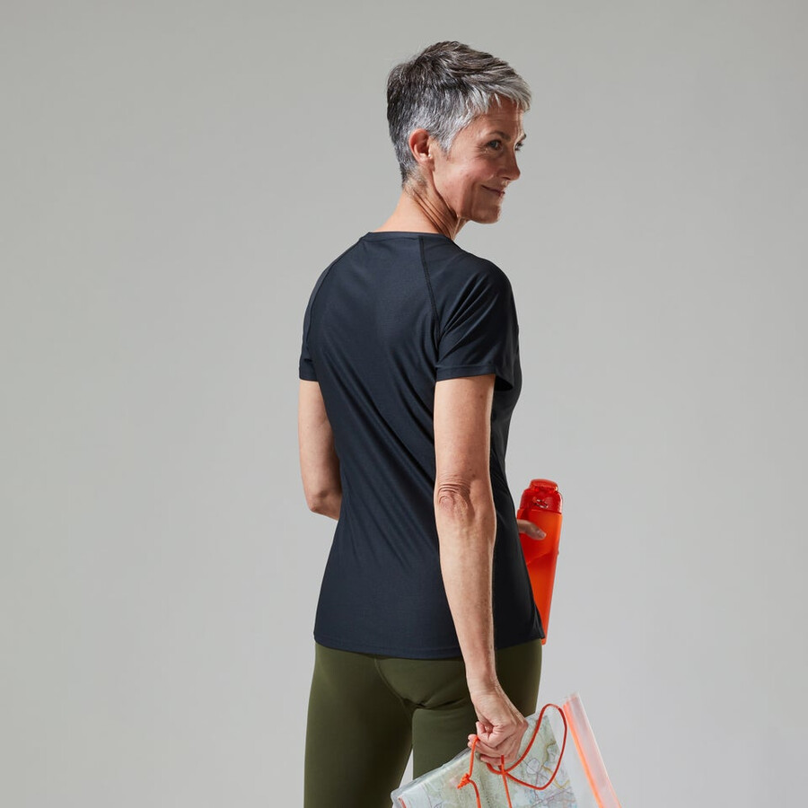 donna 247 tech tee super stretch equipaggio - nero berghaus