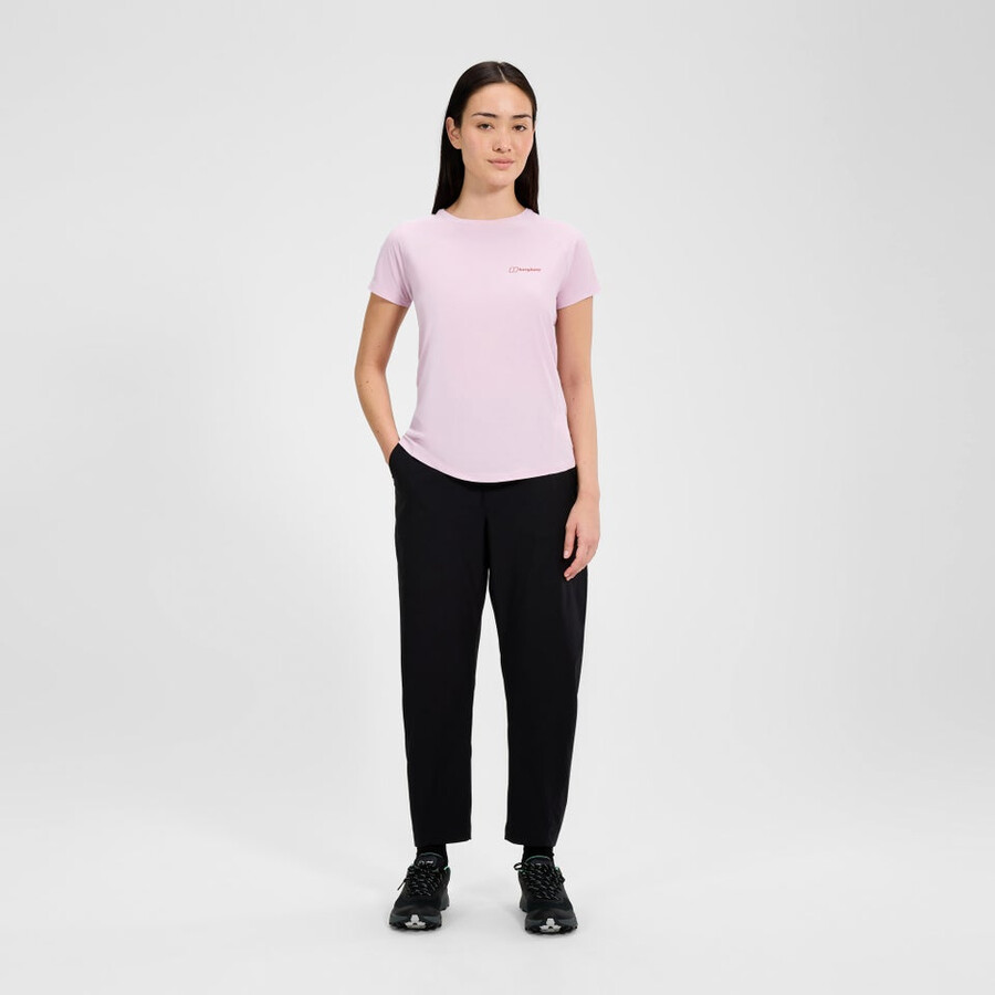 donna 247 equipaggio manica corta tee tech - rosa berghaus