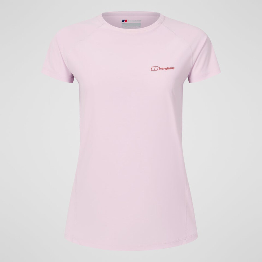 donna 247 equipaggio manica corta tee tech - rosa berghaus