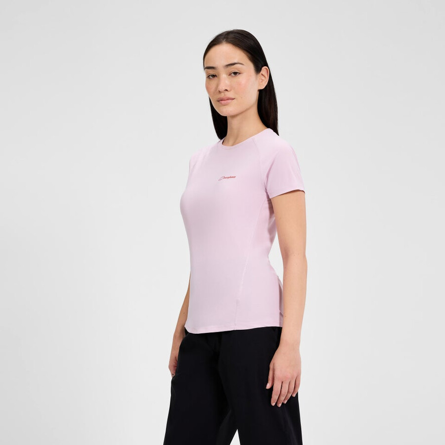 donna 247 equipaggio manica corta tee tech - rosa berghaus