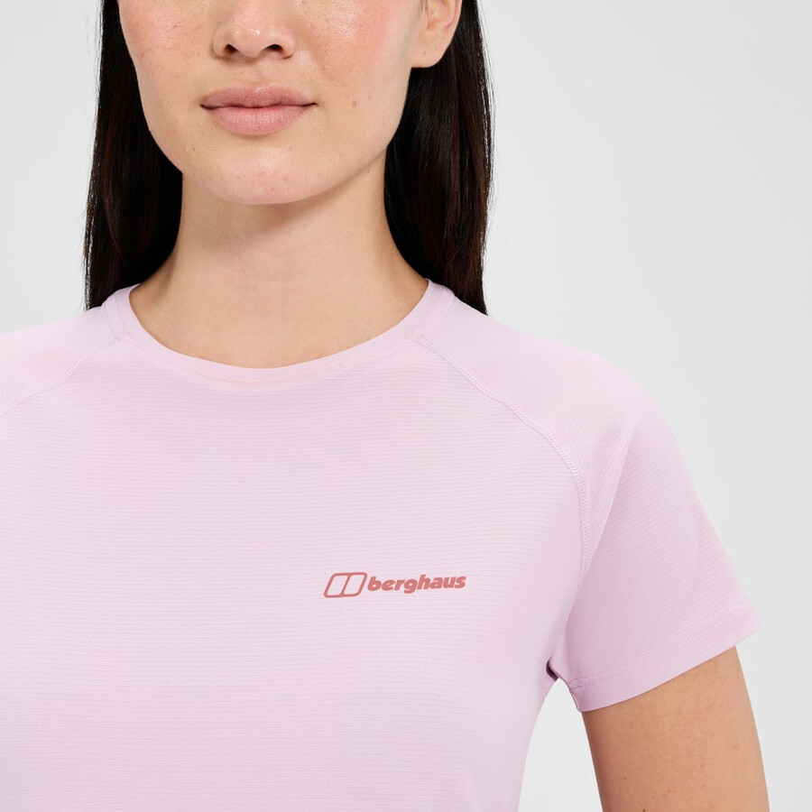 donna 247 equipaggio manica corta tee tech - rosa berghaus