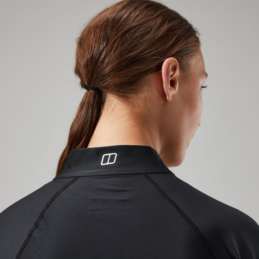 donna 247 tech tee manica lunga mezza zip - nero berghaus