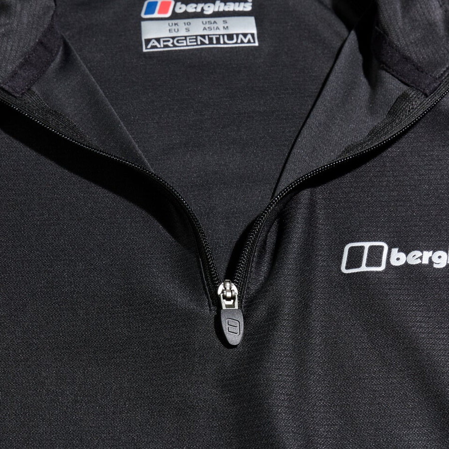 donna 247 tech tee manica lunga mezza zip - nero berghaus
