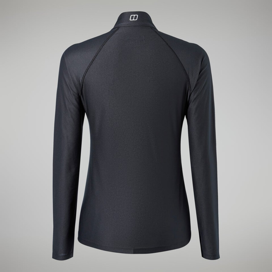 donna 247 tech tee manica lunga mezza zip - nero berghaus