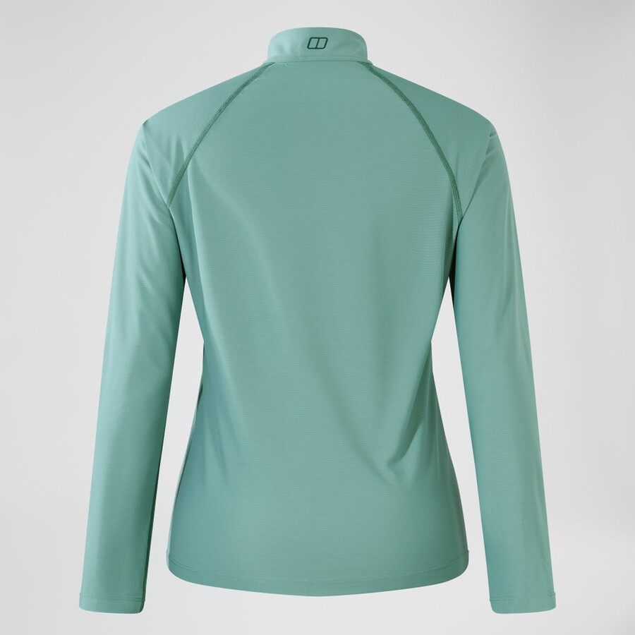 donna 247 mezza zip manica lunga tech tee - verde berghaus