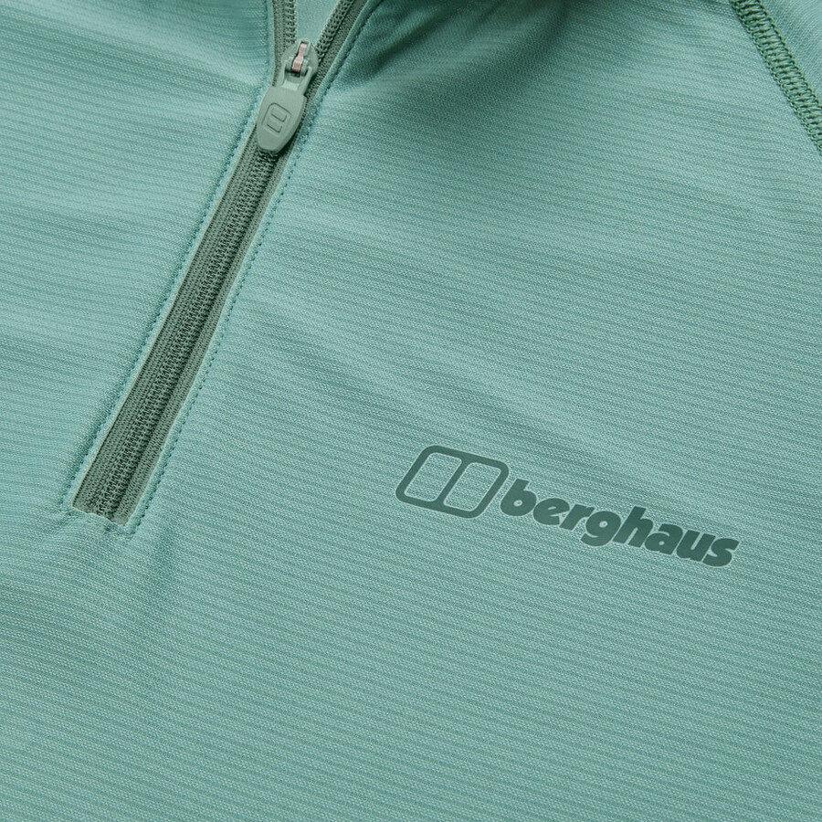 donna 247 mezza zip manica lunga tech tee - verde berghaus