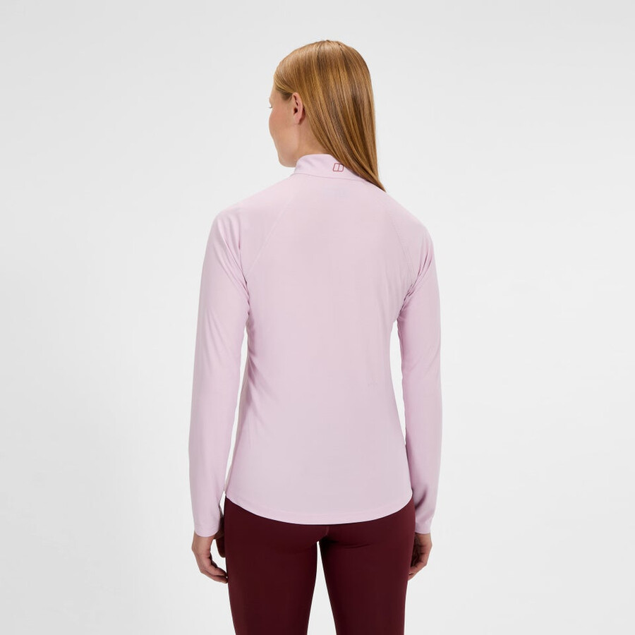 donna 247 mezza zip manica lunga tech tee - rosa berghaus