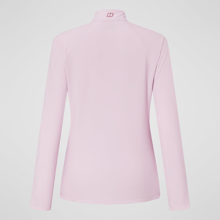 donna 247 mezza zip manica lunga tech tee - rosa berghaus