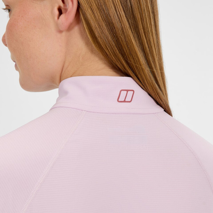 donna 247 mezza zip manica lunga tech tee - rosa berghaus