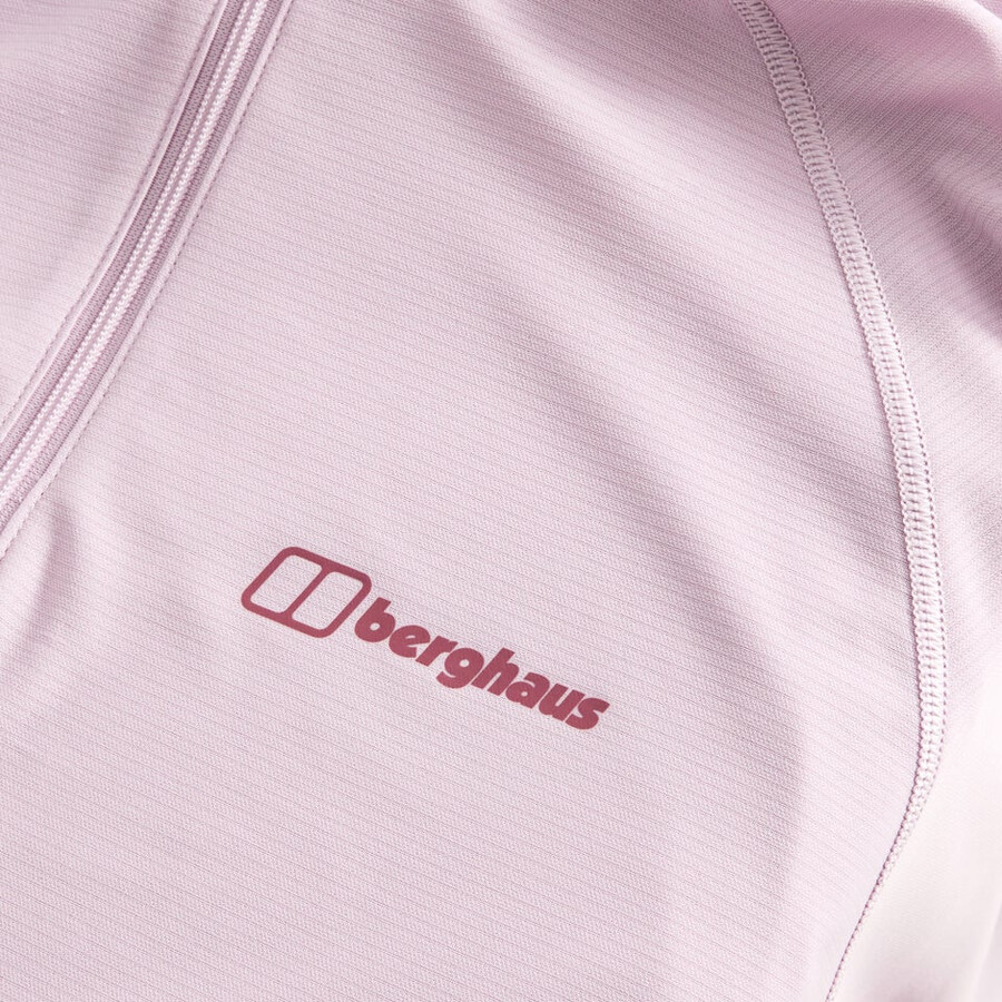donna 247 mezza zip manica lunga tech tee - rosa berghaus