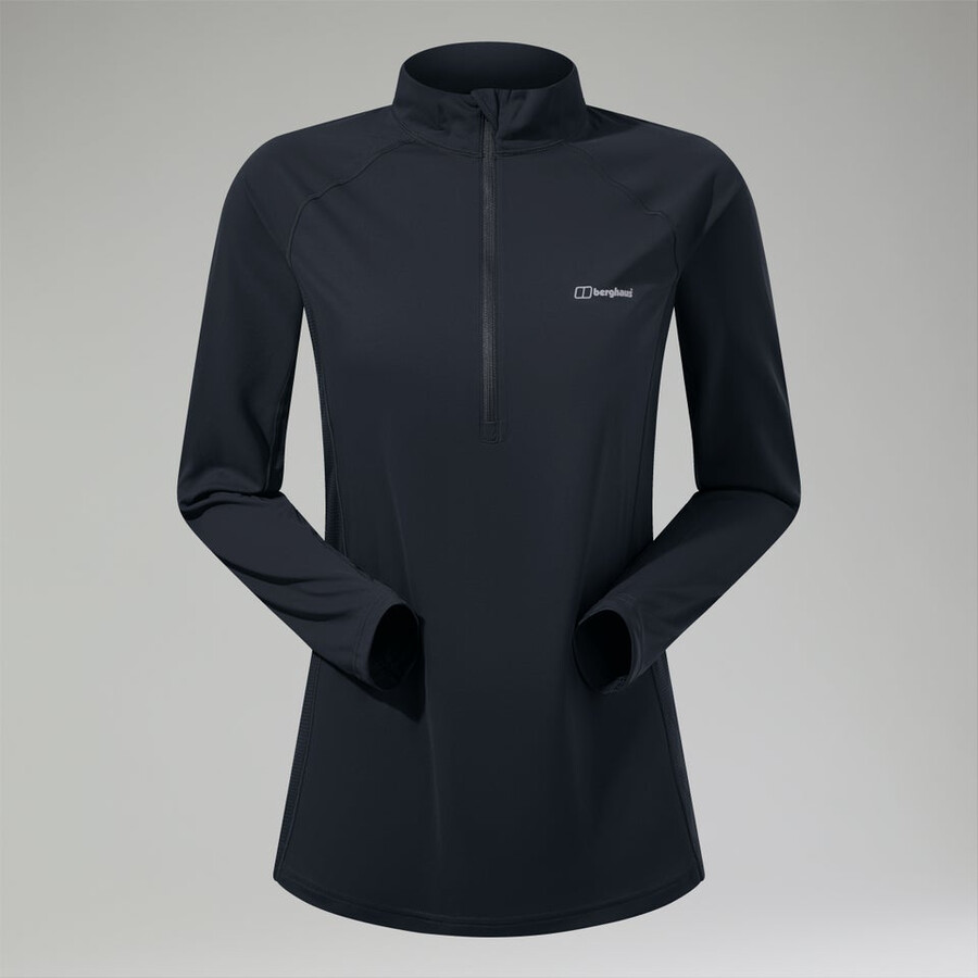 donna 247 mezza zip maternità manica lunga tech tee nero berghaus