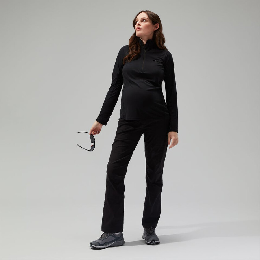 donna 247 mezza zip maternità manica lunga tech tee nero berghaus