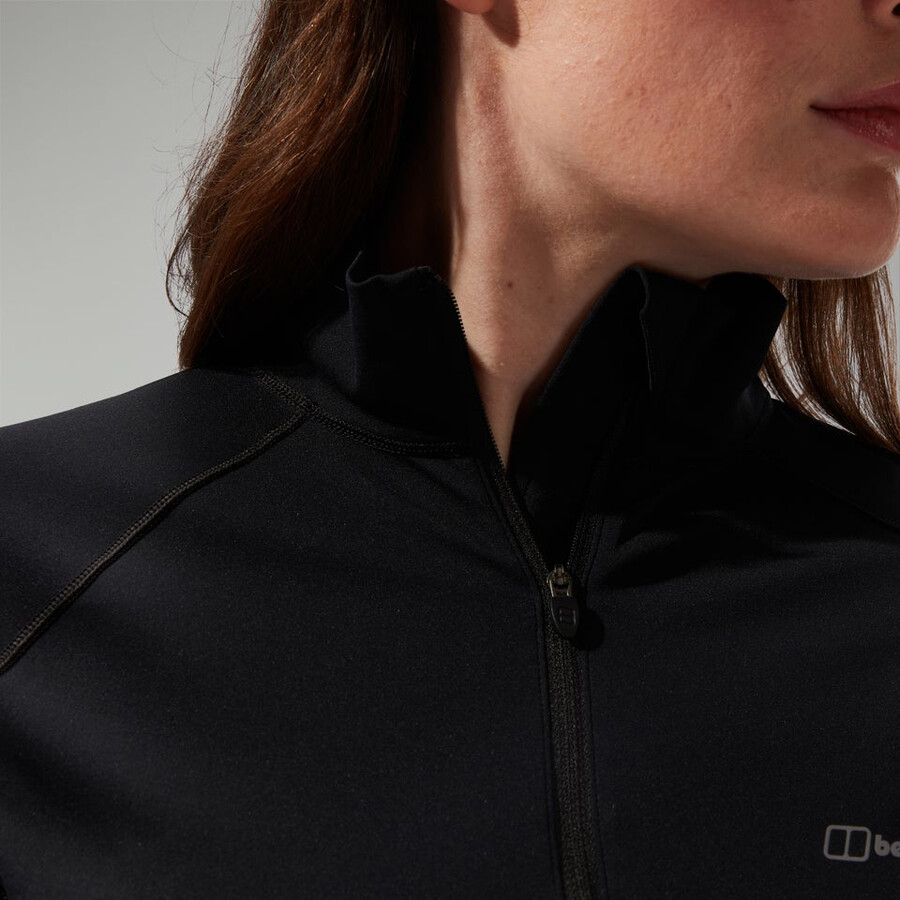 donna 247 mezza zip maternità manica lunga tech tee nero berghaus