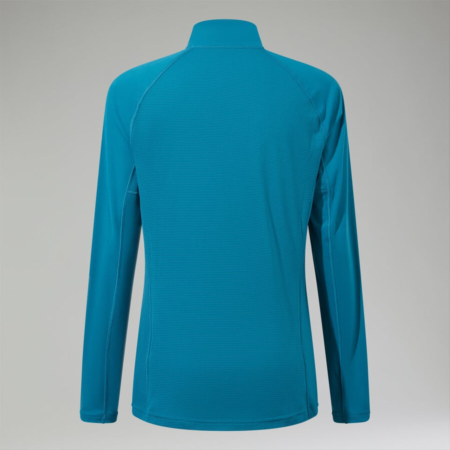 donna 247 mezza zip maternità manica lunga tech tee - turchese berghaus