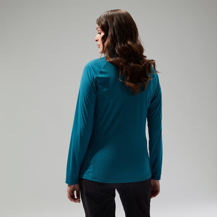 donna 247 mezza zip maternità manica lunga tech tee - turchese berghaus