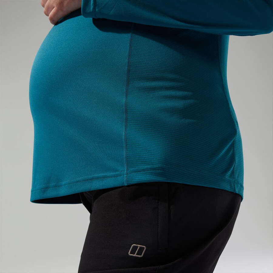 donna 247 mezza zip maternità manica lunga tech tee - turchese berghaus