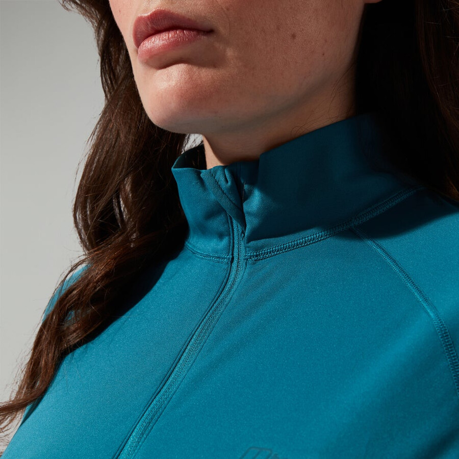 donna 247 mezza zip maternità manica lunga tech tee - turchese berghaus