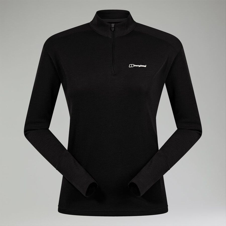 donne ivyhill mezza zip top - black berghaus