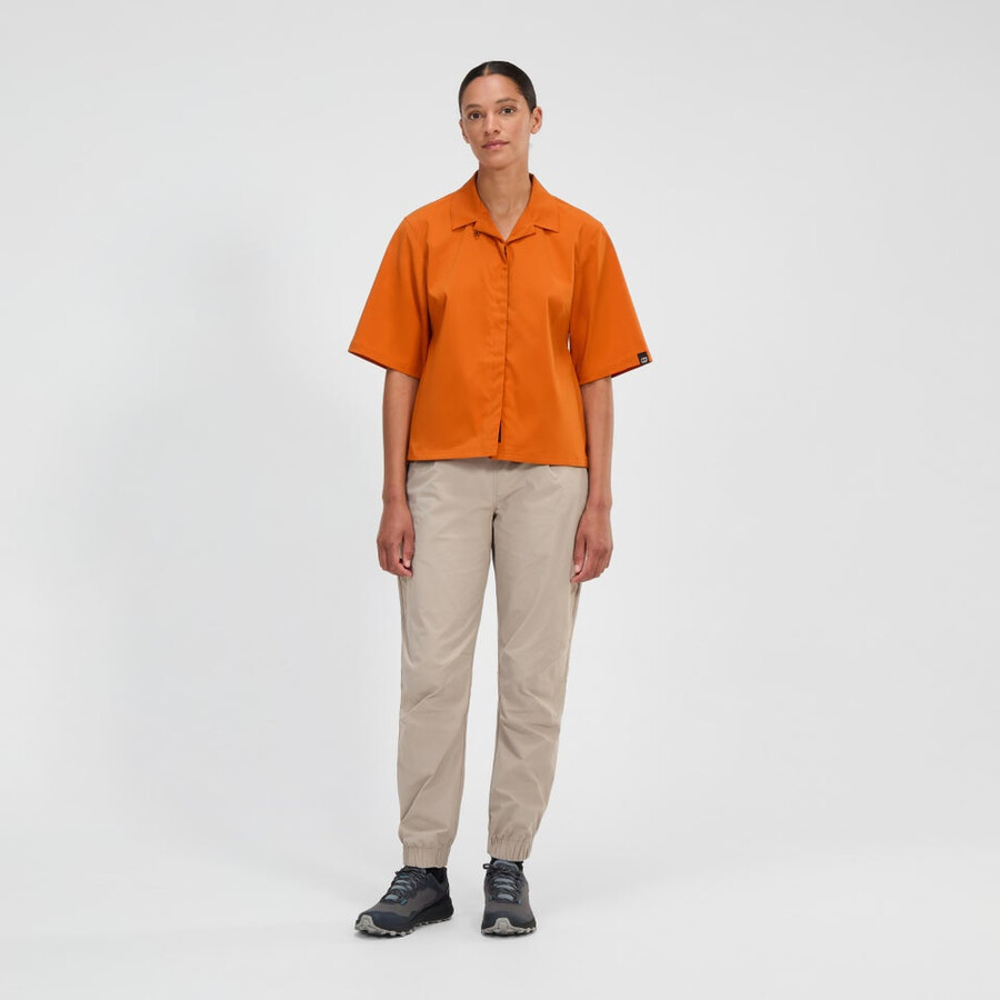 donne explorer manica corta overshirt - arancio berghaus