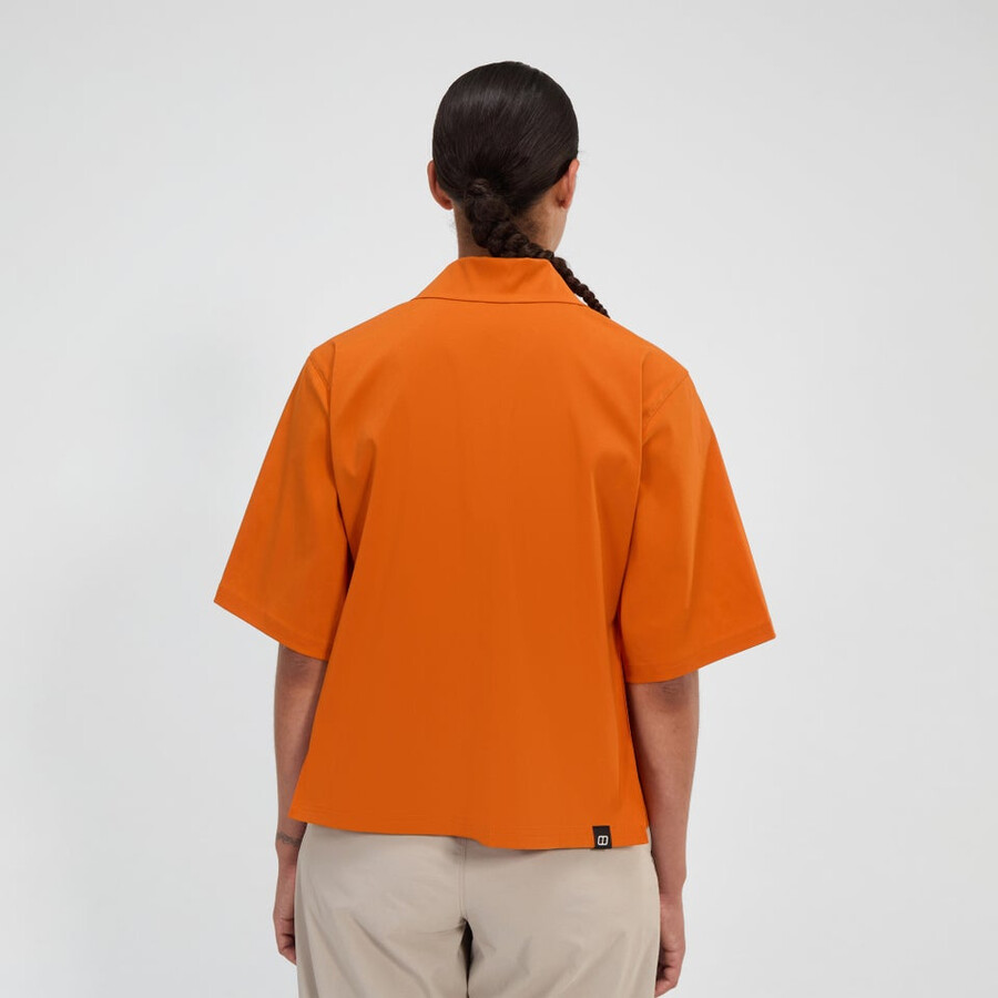 donne explorer manica corta overshirt - arancio berghaus