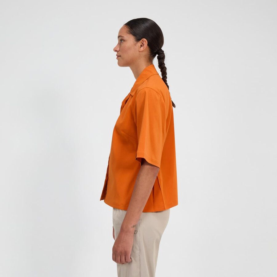donne explorer manica corta overshirt - arancio berghaus