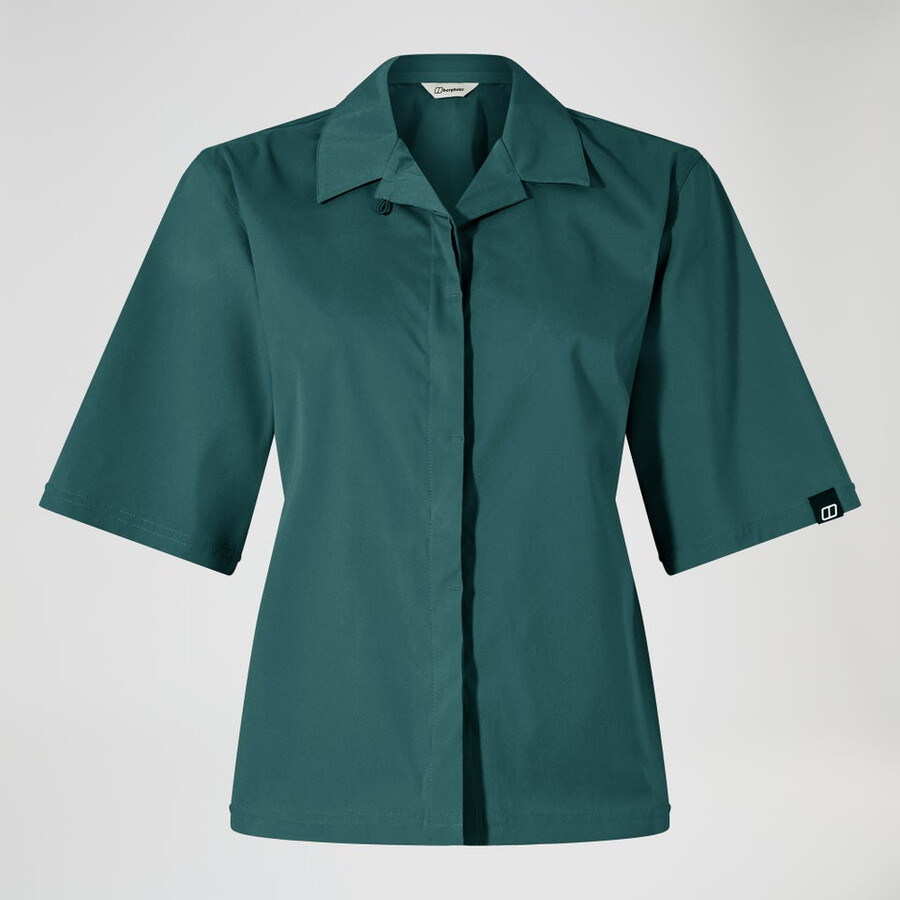 donne explorer manica corta overshirt - verde berghaus