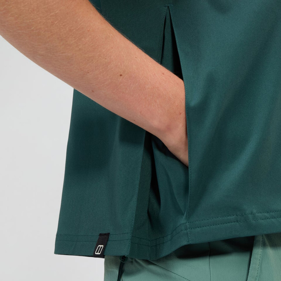 donne explorer manica corta overshirt - verde berghaus