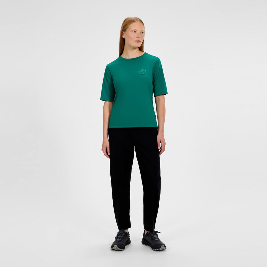 donne echinacea maniche corte tee - verde berghaus
