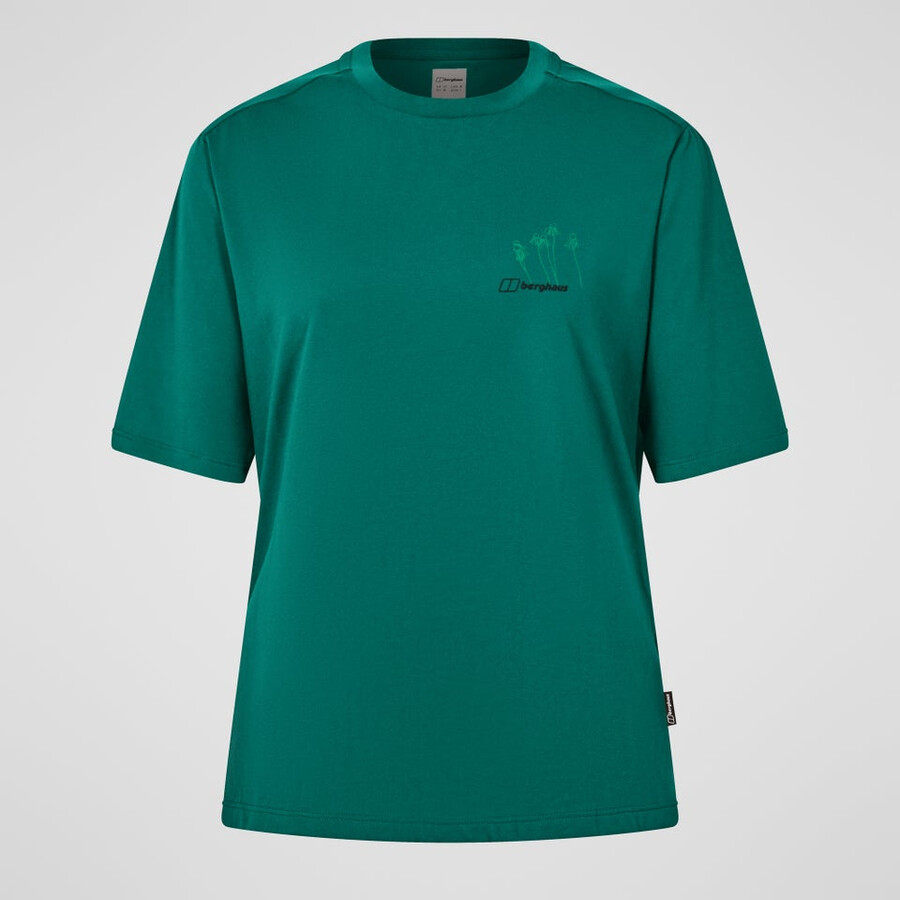 donne echinacea maniche corte tee - verde berghaus