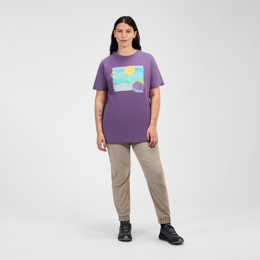 donne collina velato manica corta tee - viola berghaus