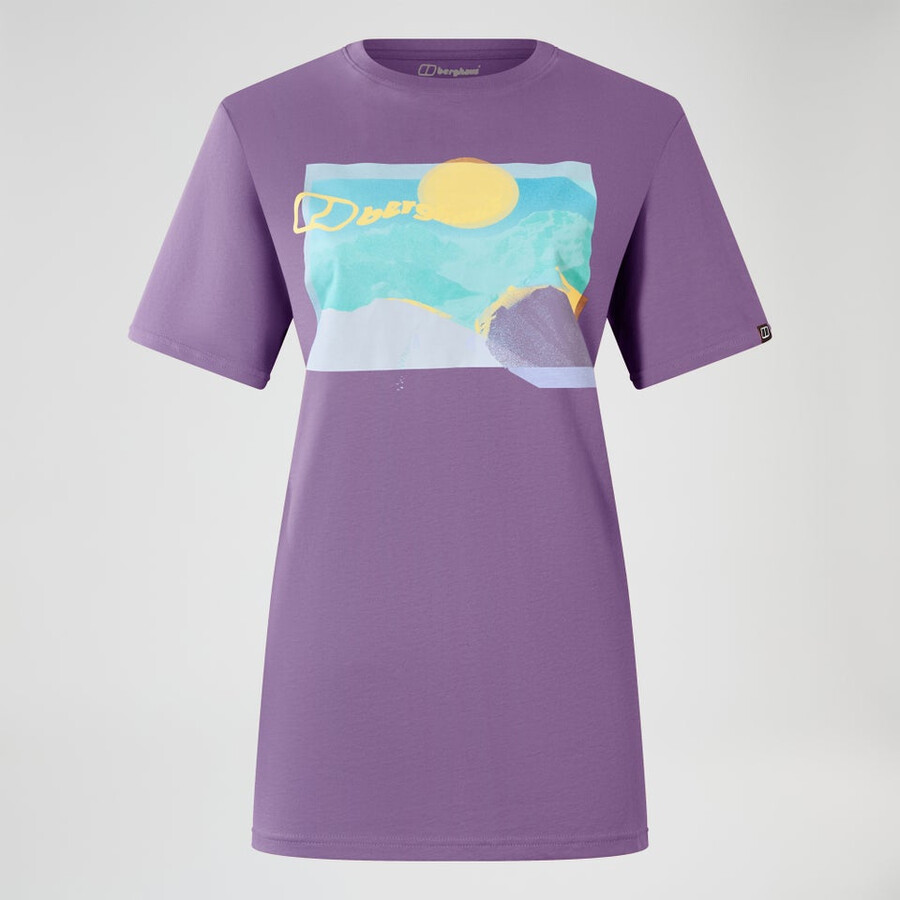 donne collina velato manica corta tee - viola berghaus