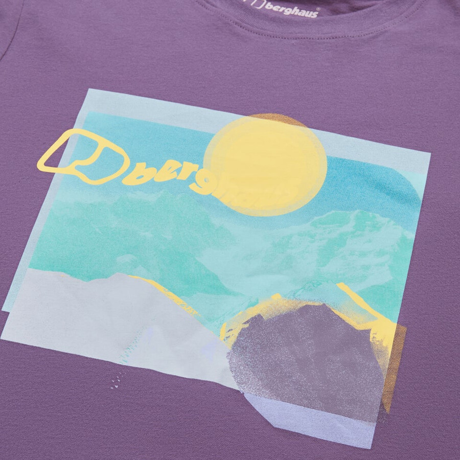 donne collina velato manica corta tee - viola berghaus