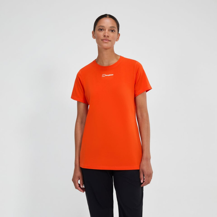 donna berghaus delta manica corta tee tech - arancio berghaus