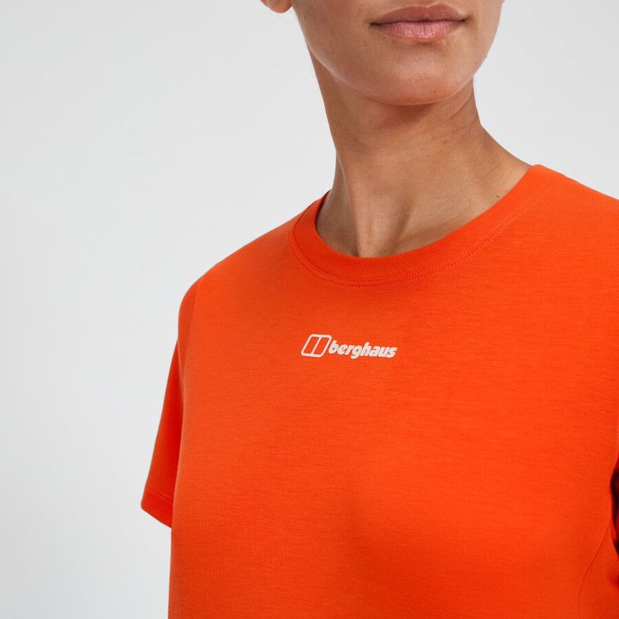 donna berghaus delta manica corta tee tech - arancio berghaus