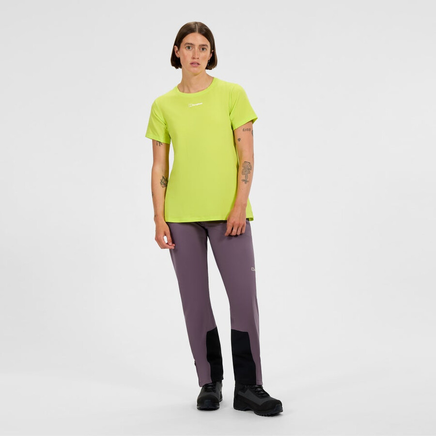 donna delta manica corta tee tech - giallo berghaus