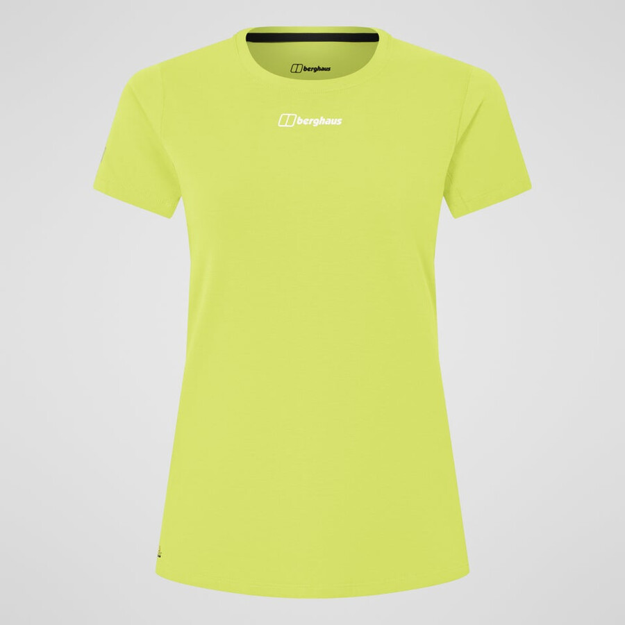 donna delta manica corta tee tech - giallo berghaus