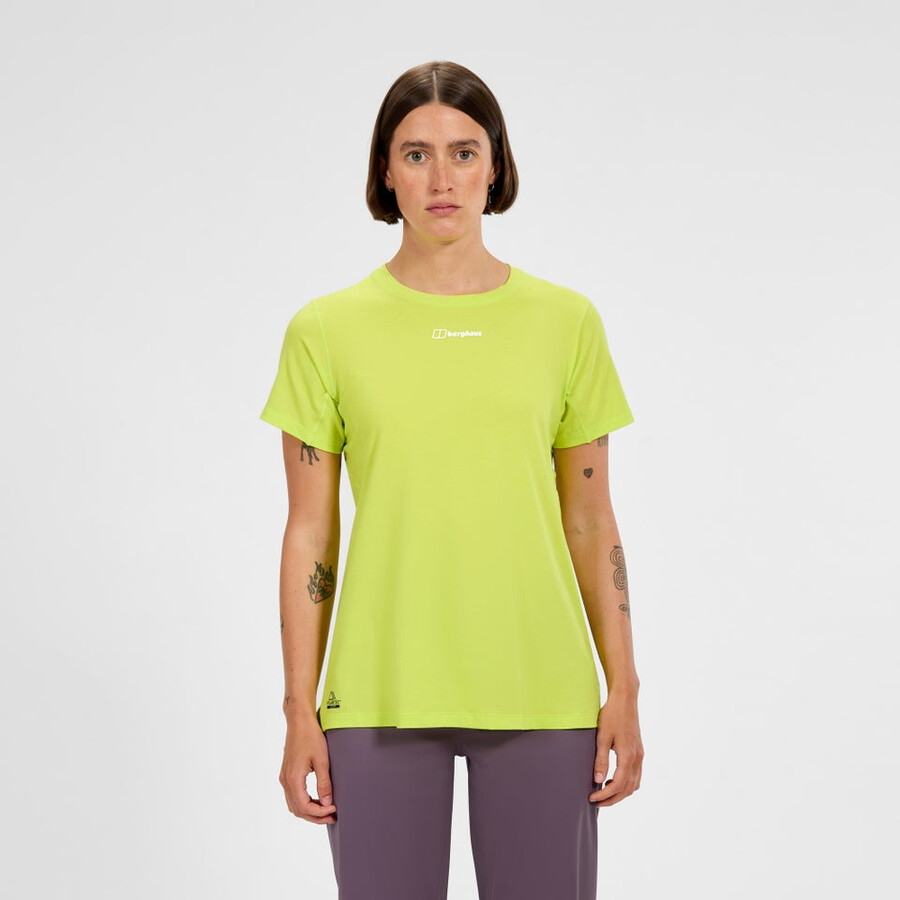 donna delta manica corta tee tech - giallo berghaus