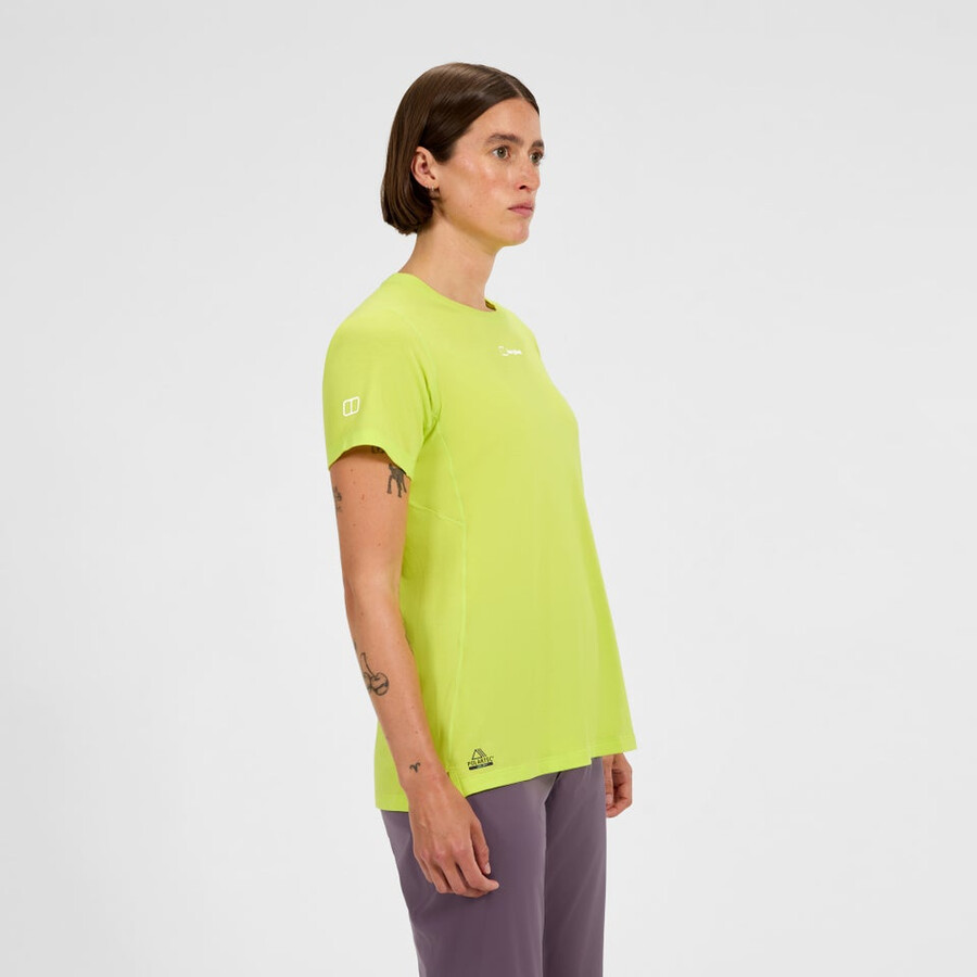 donna delta manica corta tee tech - giallo berghaus
