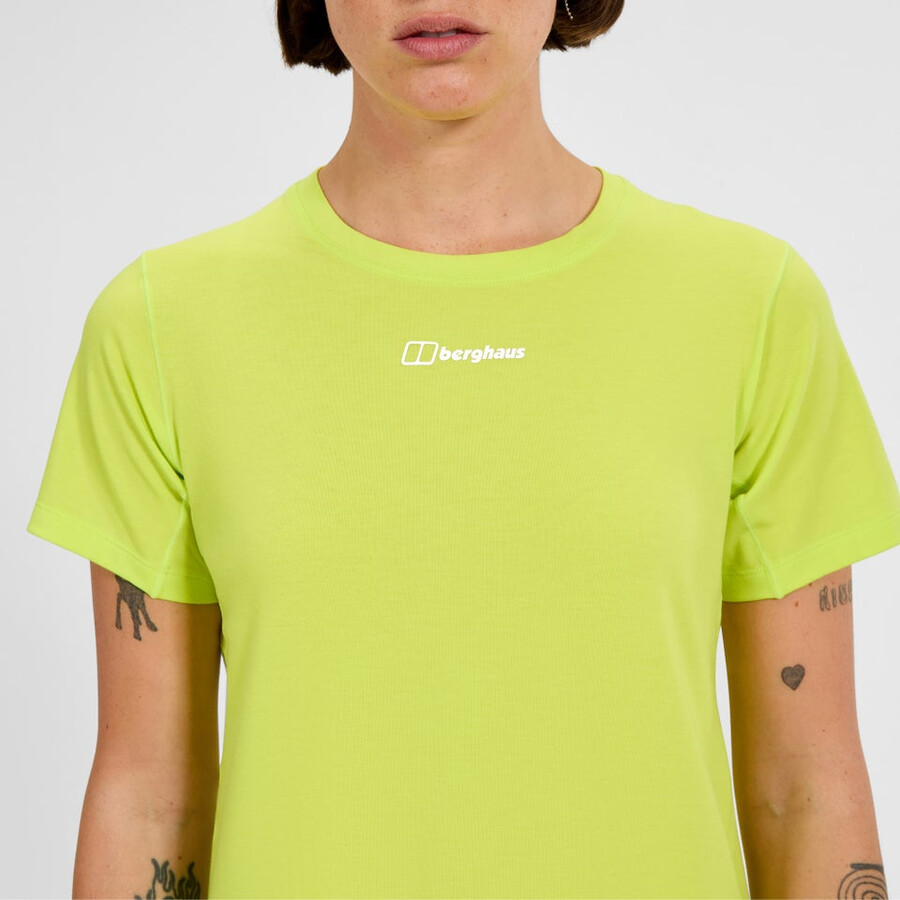 donna delta manica corta tee tech - giallo berghaus