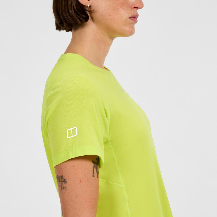donna delta manica corta tee tech - giallo berghaus