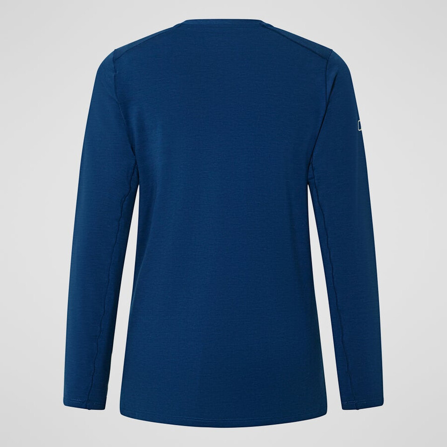 donna delta manica lunga tech tee - blu berghaus