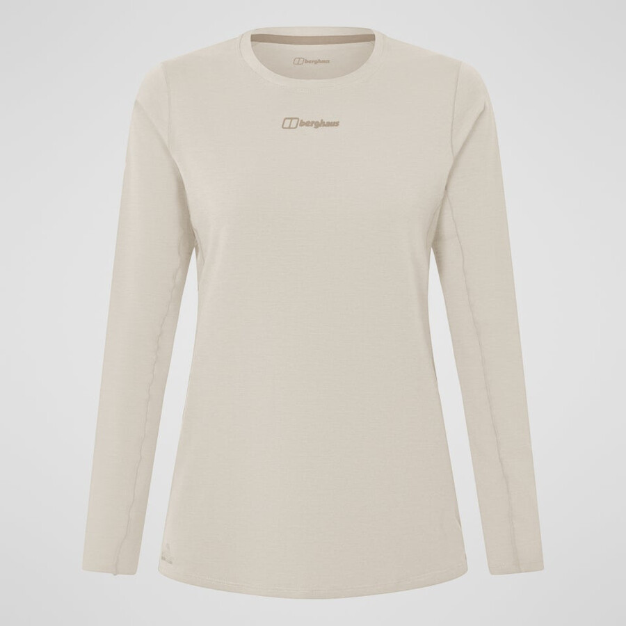 donna delta manica lunga tech tee grigio berghaus
