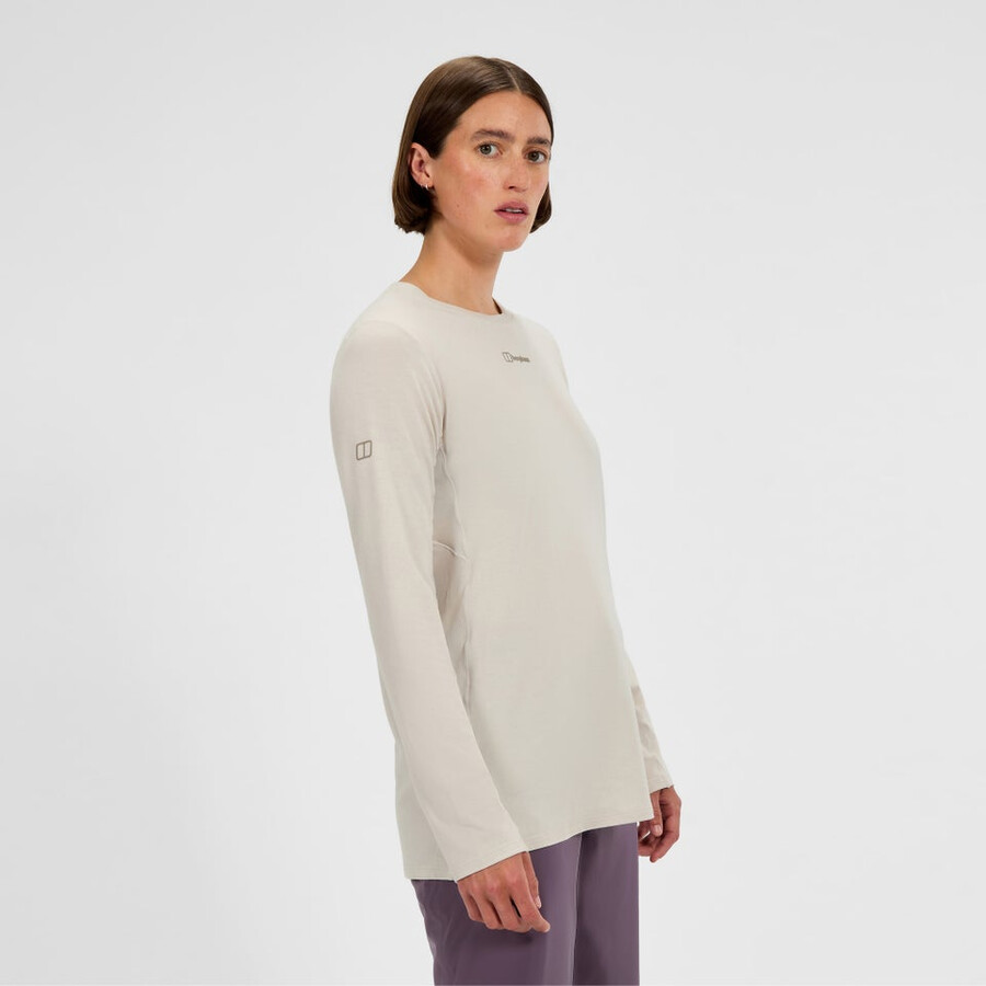 donna delta manica lunga tech tee grigio berghaus