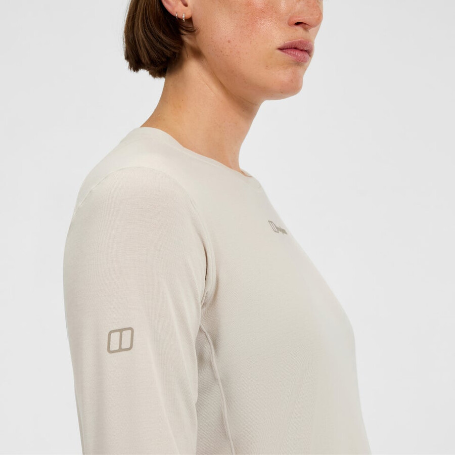 donna delta manica lunga tech tee grigio berghaus