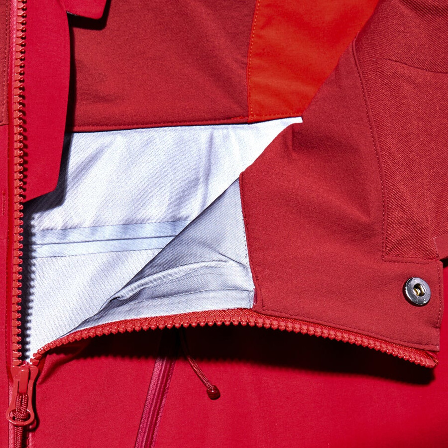 donne mtn spigolo scendere in gore-tex pantaloni con pettorina - rosso berghaus