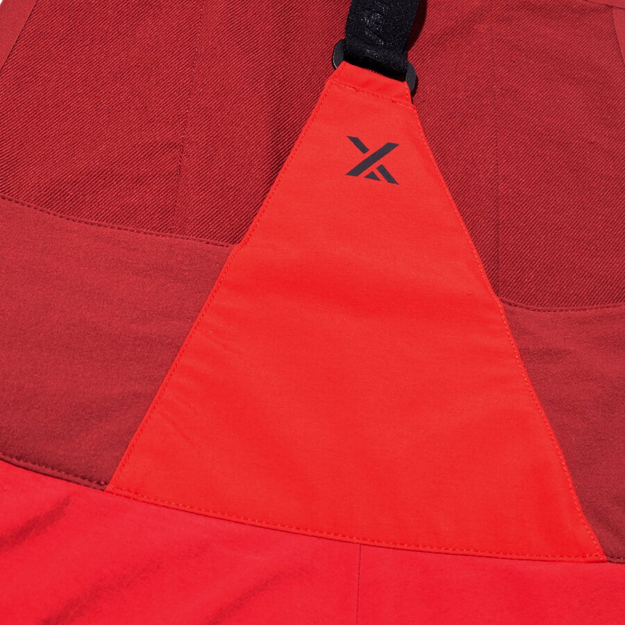 donne mtn spigolo scendere in gore-tex pantaloni con pettorina - rosso berghaus