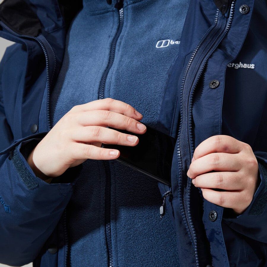 donne glissade gore-tex interattiva giacca - blu scuro berghaus