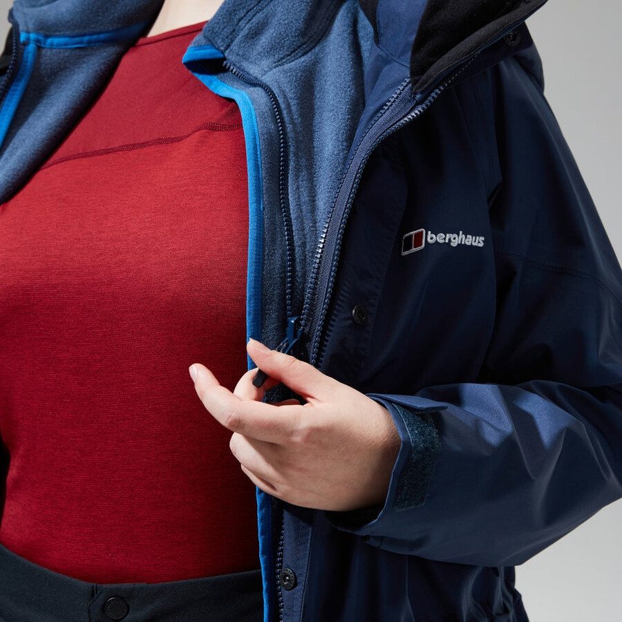 donne glissade gore-tex interattiva giacca - blu scuro berghaus