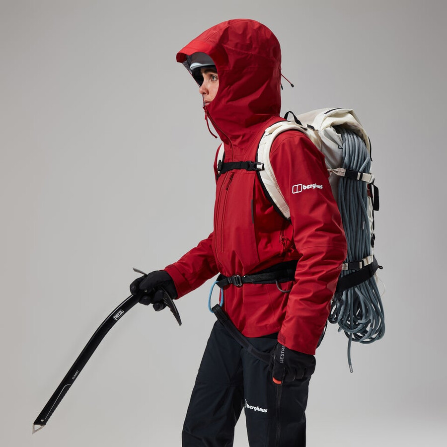 donne mtn cercatore di gore-tex giacca - rosso scurorosso berghaus