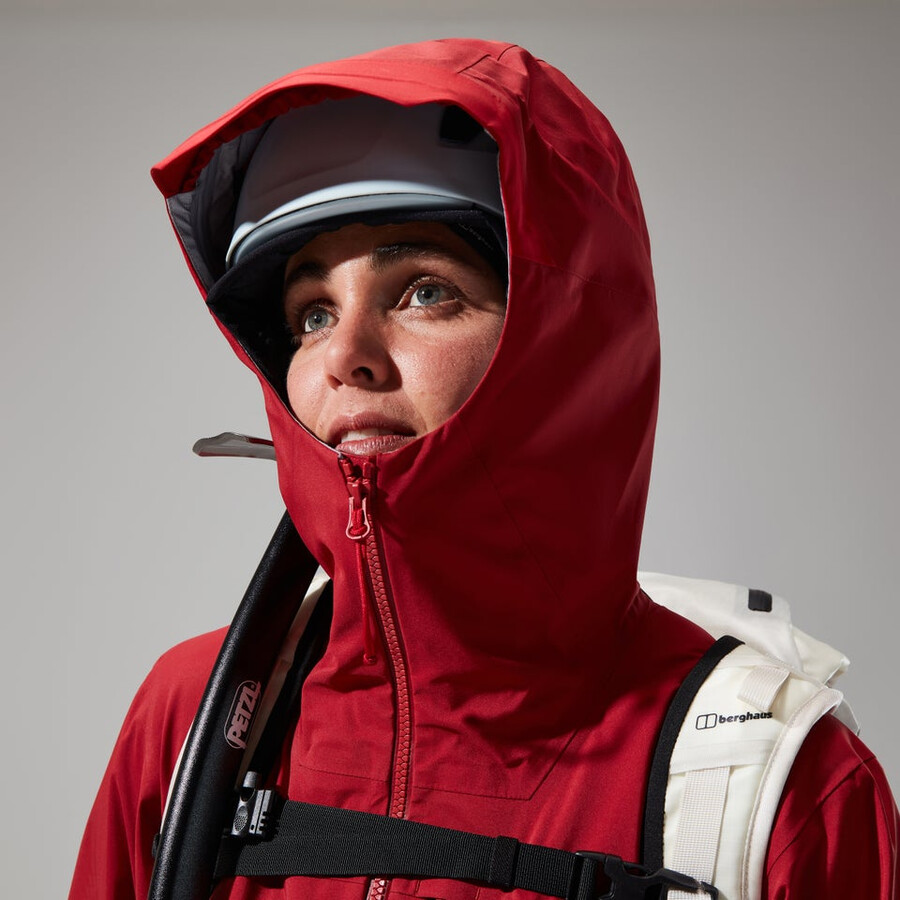 donne mtn cercatore di gore-tex giacca - rosso scurorosso berghaus